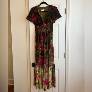 Anthropologie Somerset Maxi - Size XS - Green Floral